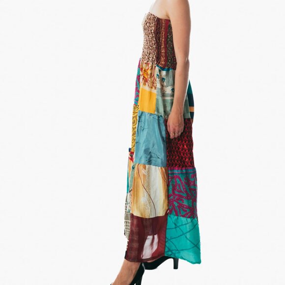 Long Maxi Dress off shoulder Boho Hippie Clothes Beach Summer Gypsy Skirts Women - Picture 2 of 7